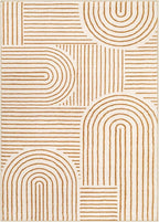 Lahome Abstract Washable Rugs 5x7, Non Slip Soft Living Room Rugs Ultra-Thin Rainbow Bedroom Rug, Non Skid Rug Backing Accent Carpet for Dining Room Office(5'x7',Orange)