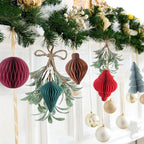 Draupnir Christmas Party Decorations, 10 PCS 3D Paper Christmas Tree Ornaments, Honeycomb Hanging Ornament for Xmas, New Year's Eve, Ceiling & Home Decorations