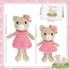 Big Sister Crochet Gift – Big Sister Little Sister Bear Dolls, Handmade Matching Stuffed Animals for Sibling Celebration, Older Sister Gift