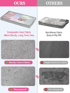 3-Inch High Under Bed Storage Containers, Low Profile Underbed Bins, NO RIGID STRUCTURE, Foldable Clothes Storage Organizer w/Lid & Zipper, Shallow Storage for Low Beds, Couches & Cribs, 2-Pack, Gray