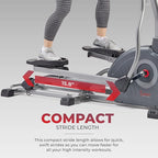 Sunny Health & Fitness Elliptical Exercise Machine, Silent Training, Long Stride Full Body Workout, Adjustable Resistance, Pulse Sensor, SunnyFit App via Bluetooth, Electric or Manual