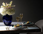 Barski Glass - Handmade - 12" H - (12 inches High) - Barrel Vase - Cobalt Blue - Made in Europe