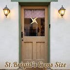 Bucherry St. Brigid's Wall Cross Decor Irish Gift Cross with History Card for Irish Blessing Gift for Celtic Imbolc Decor(Classic Style,5 in,Straw Color)