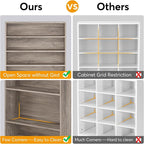 Tribesigns 2PCS Shoe Cabinet, 9 Tiers 40-45 Pairs Heavy Duty Wood Freestanding Shoe Storage Cabinet, 70.8'' Tall Shoe Cabinet with Open Storage for Entryway (Beige Gray)