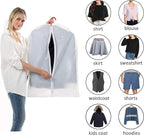 6 Pack Short Garment Bags (24x31") - Dustproof Covers for Kids Clothes - Durable PEVA Storage Bags with Sturdy Zipper for Dance Costumes, Tops & Folded Pants (Translucent)