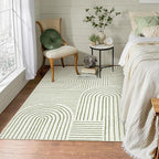 Lahome Rainbow 4x6 Area Rugs for Bedroom, Soft Washable Rugs for Entryway Ultra-Thin Modern Green Rug, Non-Slip Throw Rug Carpet for Kitchen Office Living Room(4'x6',Green)