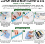 Vacuum Storage Bags,20Pack Vacuum Seal Bags for Clothing,Travel,Clothes,Comforters,Blankets,Pillows-4 Jumbo+4 Large+4 Medium+4 Small+4 Roll Up Space Saving Bag Hand Pump Inclued