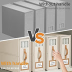 3 Pack Foldable Bed Sheets Set Organizers and Storage(King & Queen Size),Linen Fabric Closet Organizers with Window,Folding Bedding Storage Box for Bedsheets and Pillow Cube Organizer-Beige