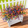 Artificial Flowers for Outdoors, 12 Bundles Multicolor Silk Fake Flower for Spring Summer Decoration, UV Resistant No Fade Artificial Outdoor Plants for Home Planter Porch Patio Yard Decor