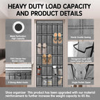35 Compartment Over The Door Storage - Breathable Mesh Hanging Organizer with Large Pockets, Space Saving Design for Men & Women's Footwear, Closet, Bedroom (Gray)