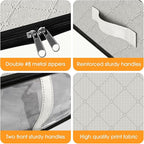 StorageRight Under Bed Storage Bags 8 Pack, 40L Large Clothes & Comforter Storage Containers with Clear Window, Breathable Fabric Organizer for Blankets, Bedding, Seasonal Clothing, White