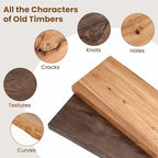 Floating Shelves for Wall Decor, Rustic Solid Elm Wood Live Edge Floating Shelves Wall Mounted, Wall Shelves with Invisible Bracket for Living Room Bathroom Bedroom Kitchen, 40 Inch Set of 1, Natural
