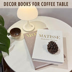 Decorative Books for Home Decor, Coffee Table Decor with Linen White Books Stack Bookshelf, Fake Book Double as Libros Decorativos and Photo Storage (2 Piece Set)