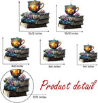 Bookish Teacup Acrylic Suncatcher, Book Suncatchers for Window Hangings, Bookish Gifts for Readers Book Lovers Bookworm, Gift for Mother's Day, Women, Mom, Wife, Grandma