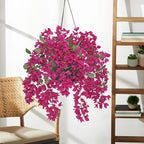33.5" Bougainvillea Artificial Flowers Fake Pink Flowers, UV Resistant Long Sprays Artificial Bougainvillea Flowers for Indoor & Outdoor Decor, 3PCS Faux Hanging Flower for Home Room Wedding Porch
