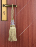 2 Pack Gold Tassels with Loops, Door Knob Tassel Large Handmade Tassel Craft, DIY Accessories for Home Decoration (Gold, 2)
