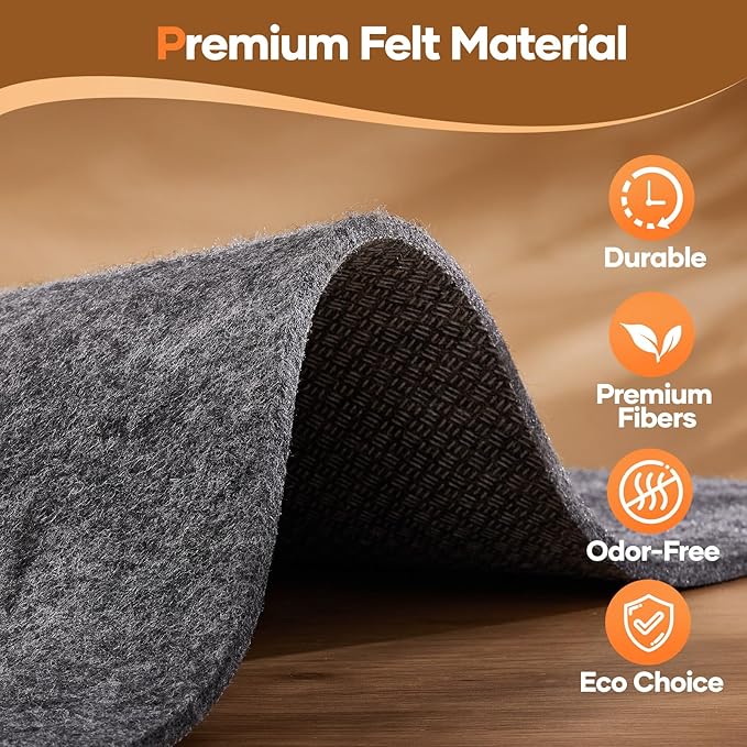 Veken Non Slip Cushioned Runner Rug Pad Gripper 2 x 8 Ft, Felt and Silicone Backing, 1/4 inch Thick Carpet Liner for Hardwood Floors and Finishes, Under Area Rugs Anti Skid Mat, Keep Rugs in Place