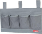Zafit Hanging Bedside Caddy, Bedside Storage Organizer for Magazine, Phone, Remote control (6 Pockets-Grey)