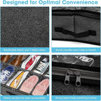 Under Bed Shoe Storage Organizer for Closet, Fits 24 Pairs Underbed Shoes Box Storage Containers Under the Bed Storage Foldable with Sturdy Handles&Clear Window for College Dorms Grey, Set of 2