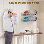 Nicetree Hat Racks for Baseball Caps Wall - Metal Hat Organizer for 48 Baseball Caps Holder, 2 Pack Hat Storage Organizer for Closet, Bedroom, Living Room Grey