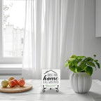 Welcome Home Sign, Blessed Signs for Home Decor, Farmhouse Wooden Plaque with Iron Stand, 5.12 Inches Square, Tabletop Decorative Plaque