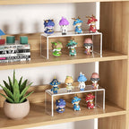 Aminigram 12 Pack Large Acrylic Risers Display Stands,Perfume Organizer Stand, Clear Acrylic Shelf for Show Decor Display, Toys, Cupcake and More(12.4 x 4 x 4.6 inches)