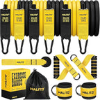 WALITO Resistance Bands Set - Exercise Bands with Handles, Door Anchor, Legs Ankle Straps, for Heavy Resistance Training, Physical Therapy, Muscle Training, Yoga, Home Workouts, Gym