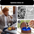 roygra Wooden Ash Tray with Lid (2 Pack), Outdoor Ashtray for Outside Patio, Smokeless Ashtrays for Cigarettes with 3 Holder, Smoking Accessories, Home Décor, Ashtrays for Smokers Indoor - Black
