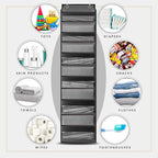 HOMELUX THEORY UPGRADED 6 Tiers Over The Door Organizer Hanging - 100D EXTRA THICK & 50lbs HUGE CAPACITY, 12 Side Mesh Pockets Over The Door Shoe Organizer, Hanging Closet Organizer (Dark Gray, 2pc)