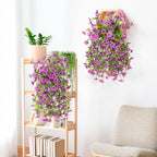 INQCMY 2Pcs Artificial Fake Hanging Flowers for Outdoors UV Resistant Artificial Plants for Spring Summer Decor Look Real Faux Flowers for Outside Home Planter Porch Patio Decor