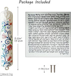 5.2 Inches Hand-Painted Mezuzah, Exquisite Enamel Design with Scroll Included for Jewish Occasions