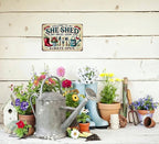 Bestylez Garden Gifts Welcome To My She Shed Vintage Gardening Signs for Home Garden Greenhouse Living Room Bedroom Yard Outdoor Decor 8X12 Inch (3372)