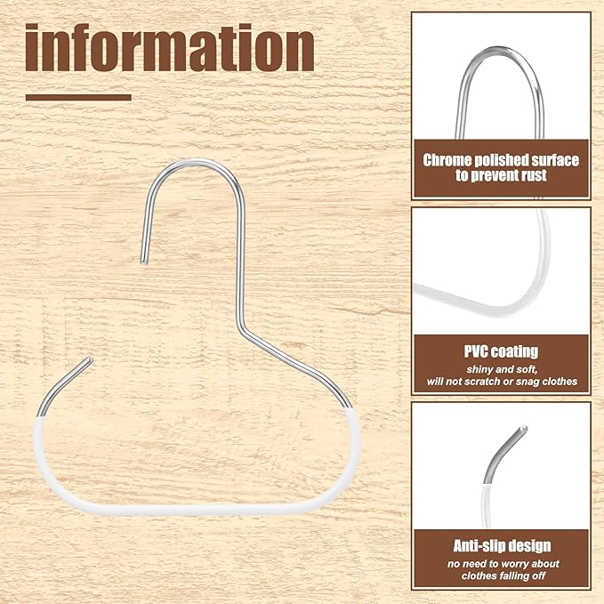 Zonon 12 Pcs Scarf Hangers Metal Belt Hat Ring Hanger with Grip Coating, Scarf Organizer Storage Holders for Ties Scarves Belts Tank Tops Hat Hooks (White)