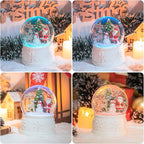 Vipush Christmas Snow Globe - Snowman Santa Style Musical Snow Globe with Color Changing Led Lights, Christmas Decorations with Music Box Gifts for Girls Kids, Decorations for Christmas & Birthday