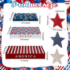Thyle 4th of July Fake Decorative Books Wooden Star Table Signs Faux Stars Patriotic Decor Farmhouse Decoration Books for Independence Day 250th Anniversary Party Office Home Shelf Table Decor
