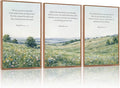 KAlRNE Natural Christian Framed Canvas Wall Art Set of 3(16”X24”),Religious Bible Verse Wall Decor,Vintage Inspirational Scripture Painting,Botanical Green Art Prints For Living Room Bedroom Church
