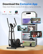 Merach Elliptical Machine, Elliptical Exercise Machine for Home with Hyper-Quiet Magnetic Drive System, Elliptical Training Machines with16.5-19IN Stride, Automatic Resistance, 400lbs Capacity