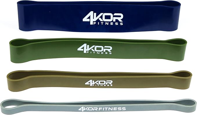 4KOR Fitness Resistance Loop Band Set, Perfect for Crossfit, Yoga, Physical Therapy, and Booty Building