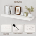 Acovy 16 Inch Floating Shelves, 16"x9.25"x1.5" Inch Deep Floating Shelves for Wall, Wooden Shelves for Bathroom, Bedroom, Living Room, Cream White Oak, 2 Pieces