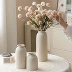 Ceramic Vase Set-3, Large Flower Vases for Decor, Modern Boho Farmhouse Style, 10.4 Inch Tall, 4 Inch Width, Beige Color, Decorative Vases for Pampas Grass, Dried Flowers and Fresh Flowers (XL Beige)