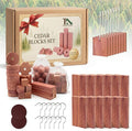 Cedar Blocks for Clothes Storage, Natural Cedar Wood Sachets, Balls & Rings for Closets and Drawers, 100% Natural & Fresh Scented Wardrobe Organizer, 82 Pack