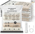 Vacuum Seal Bags for Clothing: 9 Pack Small Travel Vacuum Bags for Luggage with Rechargeable Electric Pump - Space Saver for Carry-On Packing