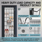 28 Compartment Over the Door Shoe Organizer, Breathable Mesh Large Shoe Rack for Closet Storage, Space Saving Hanging Shoe Holder with Reinforced Hooks (Fits Men & Women,White-01)