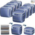 DIMJ Compression Storage Bags 8 Pack - Blanket Storage Bags with Window Zipper, Ultra Space Saving Self Compression Organizer for Puffer Jacket, Bedding, Lightweight Comforter Duvet, Sweater, Sheet