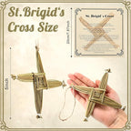 Bucherry St. Brigid's Wall Cross Decor Irish Gift Cross with History Card for Irish Blessing Gift for Celtic Imbolc Decor(Classic Style,5 in,Green)