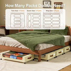 GoMaihe Under Bed Storage with Wheels:48L Underbed Storage Containers with Lids - Rolling Bins for Shoes Clothes in Dorm Bedroom - Metal Drawers Easy Pull-out Beige 4-Pack