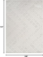 Modern Micro Loop Indoor Area Rugs for Living Room Bedroom Kitchen Geometric Square White 9x12 Luxury Durable Low and High Pile Non-Shedding Stain Resistant Soft Area Carpet 9 x 12