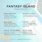 Eternal Essence Oils Fantasy Island Set of 6 Premium Fragrance Oils - Includes Freesia, Dark Amethyst, Blue Sage, End of The Rainbow, White Sand, and Seaside Citrus Scented Oils - 10ML