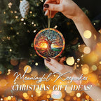 The Celtic Tree of Life Ornament – Irish Ornament 2025, Celtic Spiritual Sun & Nature Design – Colorful Tree Symbol of Strength, Renewal & Unity – Ceramic Hanging Keepsake for Christmas