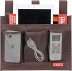 Zafit Hanging Bedside Caddy, Bedside Storage Organizer for Magazine, Phone, Remote control (Classic4 Pockets-Coffee)